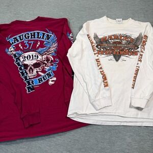 Harley Davidson Shirt Men L White Long Sleeve Eagle Graphic Biker Tee Sturgis